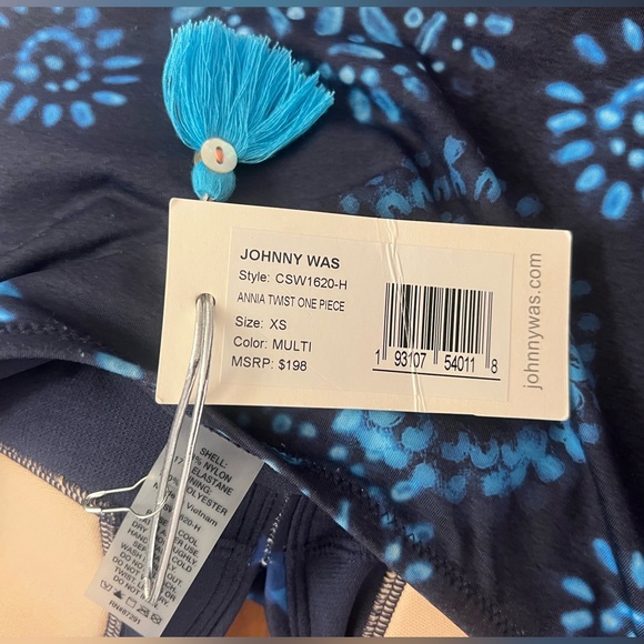 NWT $198 Johnny Was Annia Twist Tropical Floral One Piece Size XS Swimsuit Multi - Picture 13 of 14